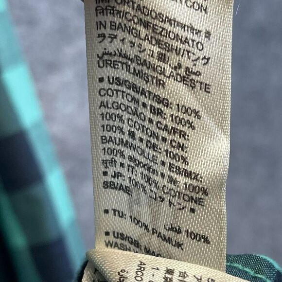 GOODTHREADS Button-down Shirt Mens XL Black Green Buffalo Plaid Poplin Standard - Picture 6 of 15